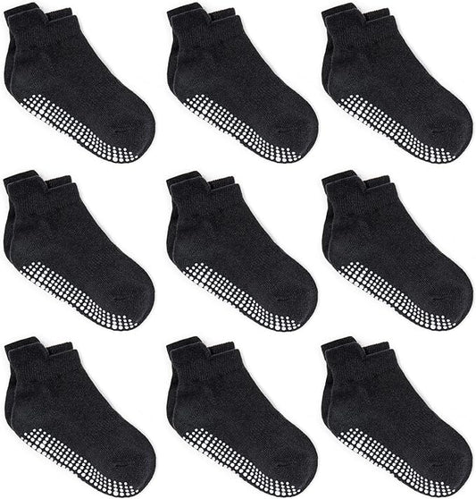 Zaples Baby Non Slip Grip Ankle Socks with Non Skid Soles for Infants Toddlers Kids Boys Girls-BubblyBeeBaby
