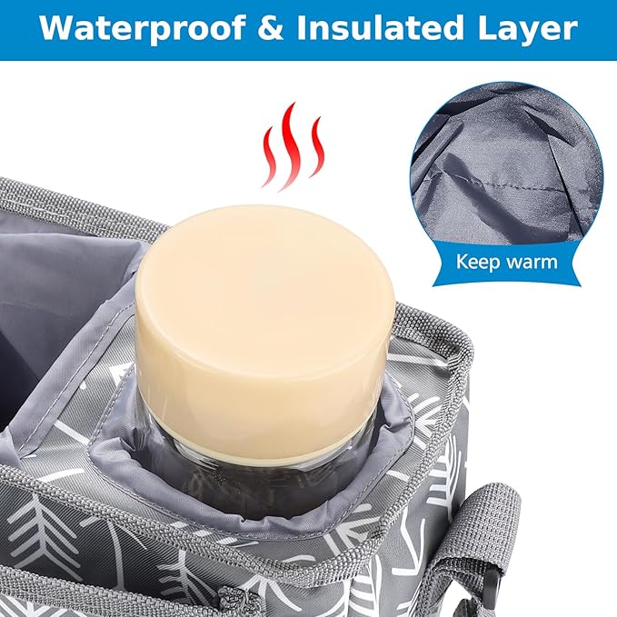 Accmor Universal Stroller Organizer with Insulated Cup Holder and Shoulder Strap, Stroller Bag Caddy Organizer Stroller Accessories for Uppababy, Baby Jogger, Nuna, Doona, Britax Strollers-BubblyBeeBaby