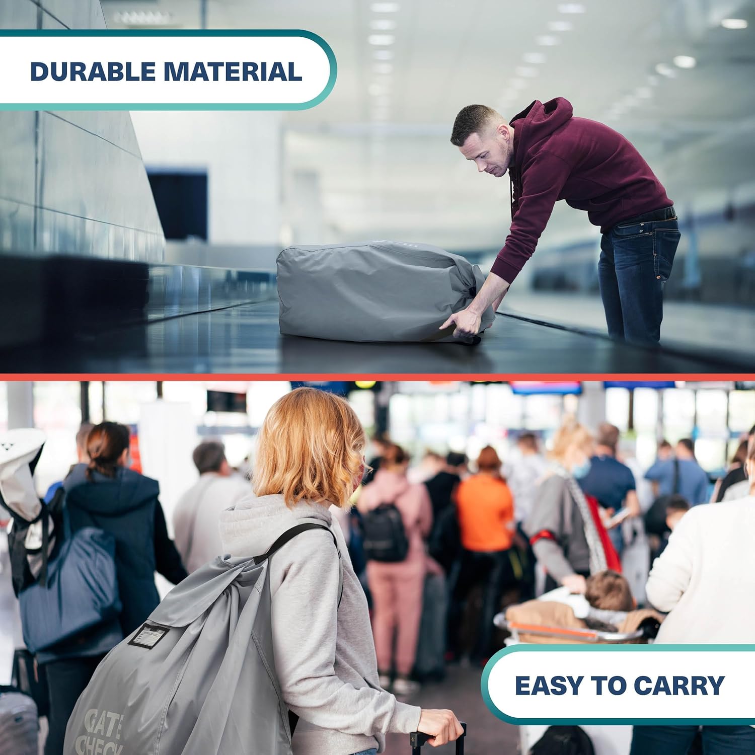 Bramble Infant Car Seat Travel Bag for Airplane - Waterproof Car Seat Cover for Airplane Travel 34" - Booster Seat Travel Bag Carseat Carrier for Airport