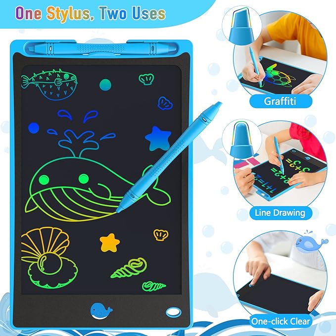 Hockvill LCD Writing Tablet for Kids 8.8 Inch, Toys for Girls Boys Drawing Pad for 3 4 5 6 7 Year Old Kids Toys, Children’s Day Gift Toddler Doodle Board Travel Essentials, Birthday Gift for Children-BubblyBeeBaby