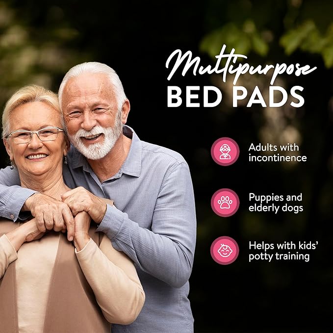 Inspire XL 36 x 36 Ultra Underpads Incontinence Bed Pads | Contemporary Modern Design | Hospital Bed Pads Disposable Adult Extra Large Chux Pads | Chucks Pads Disposable Adult | Medical Bed Linens.-BubblyBeeBaby