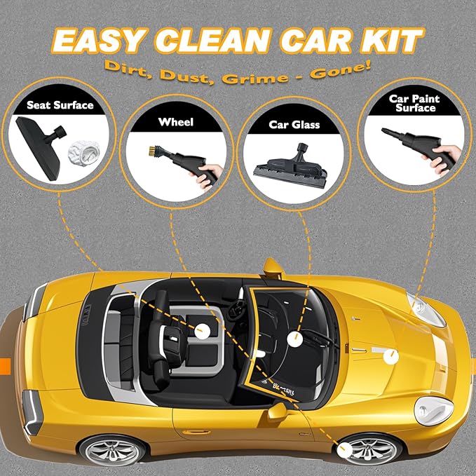 2500W Handheld Steam Cleaner,Portable Car Steamer For Auto Detailing,High-Temperature and Pressure Steam Cleaner For Home, Steam Cleaning Machine for Furniture,Kitchen,Grout,Floor,Tile (Blue)-BubblyBeeBaby