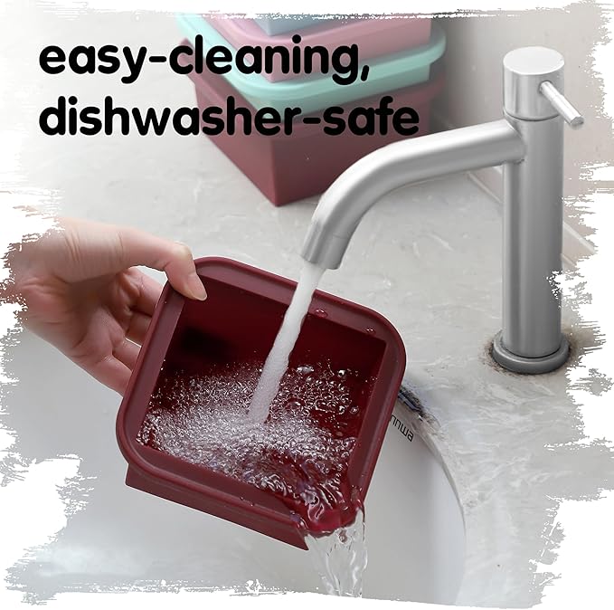 2-Cup Silicone Freezer Trays with Lids – Perfect for Meal Prep, Portion Control, and Easy Freezing-Meal Prep Container Molds for Soup,Leftovers (Multicolors, 4 Pack)-BubblyBeeBaby