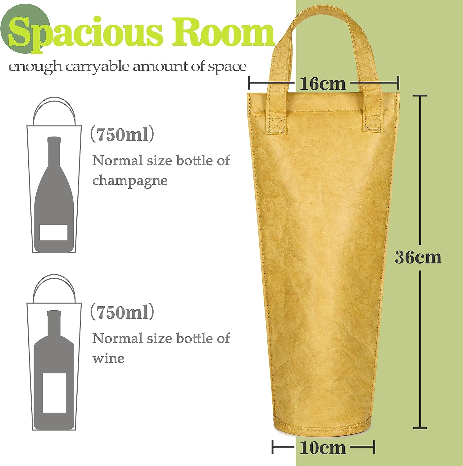 Tirrinia Single Wine Carrier Tote, Insulated Wine Cooler Bag for Travel, Picnic, & Wine Gifts – Thermal Padded Wine Bottle Holder Tote for Men & Women, Wine Gift for Wine Lovers, DuPont Paper