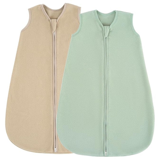 JELLYMONI Fleece Baby Sleep Sack 12-18 Months, 2 Pack 1.5 TOG Baby Wearable Blanket Winter Infant Sleeping sack with 2-Way Zipper, Warm Toddler Sleep Sack-BubblyBeeBaby