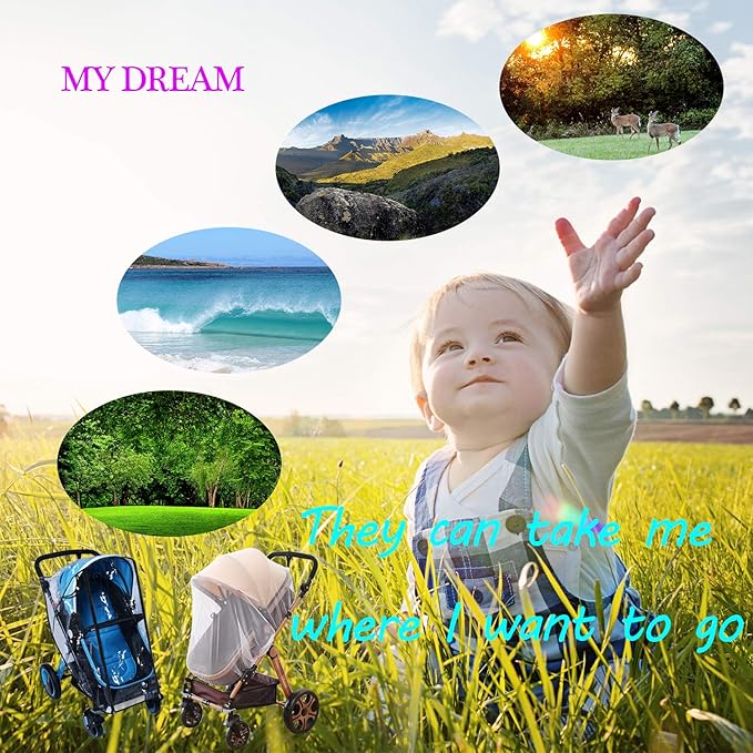 Stroller Rain Cover Baby Mosquito Net Universal Weather Shield Bug Net for Jogging Stroller Pushchair Buggy Pram Protect Baby from Rain Insect Wind Bug Snow Fly Shade Shield Netting Plastic-BubblyBeeBaby