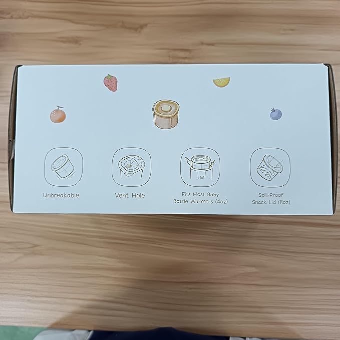 Moonkie Silicone Baby Food Containers | 8oz/4 oz Baby Food Storage Jars with Airtight Lids and A Snack Cup Lid | Freezer,Microwave and Dishwasher Safe, Reusable Baby Food Jars for Infant & Toddler-BubblyBeeBaby