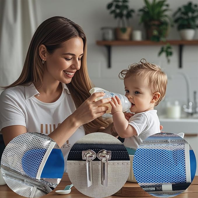 Insulated Breastmilk Cooler Bag with 2 Ice Packs - Breastmilk Cooler Organizer Bag for Daycare, Breastfeeding Mom Travel Outdoor-BubblyBeeBaby