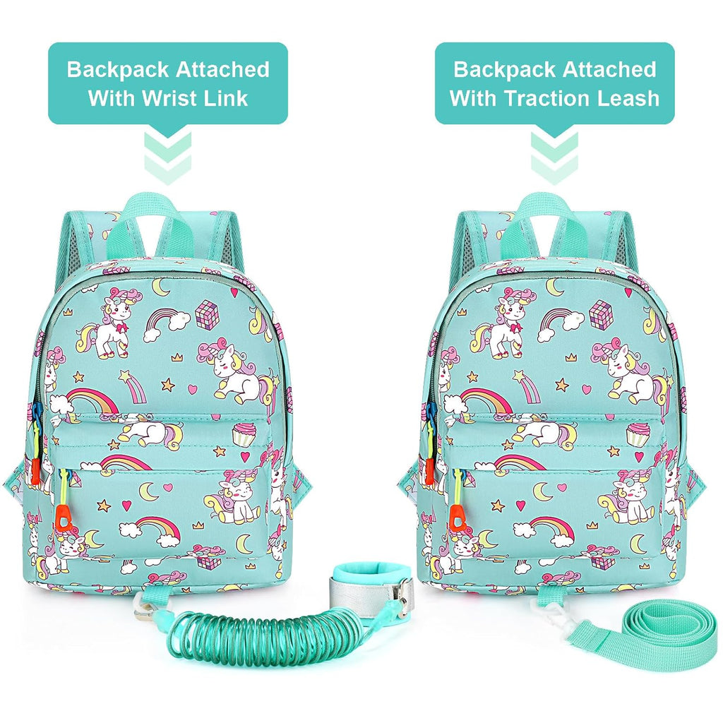 Accmor Toddler Backpack Leash, Cute Baby Backpacks with Anti Lost Wrist Link, Mini Kids Backpack Harness Leash for Outdoor Travel, Adorable Unicorn Backpack Tether Walking Harness for Girls 1-3