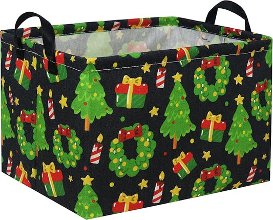 HIYAGON Rectangular Basket Box Organizer for Families - Baby Storage Bin for Boy and Girls - Christmas Room Decor-BubblyBeeBaby