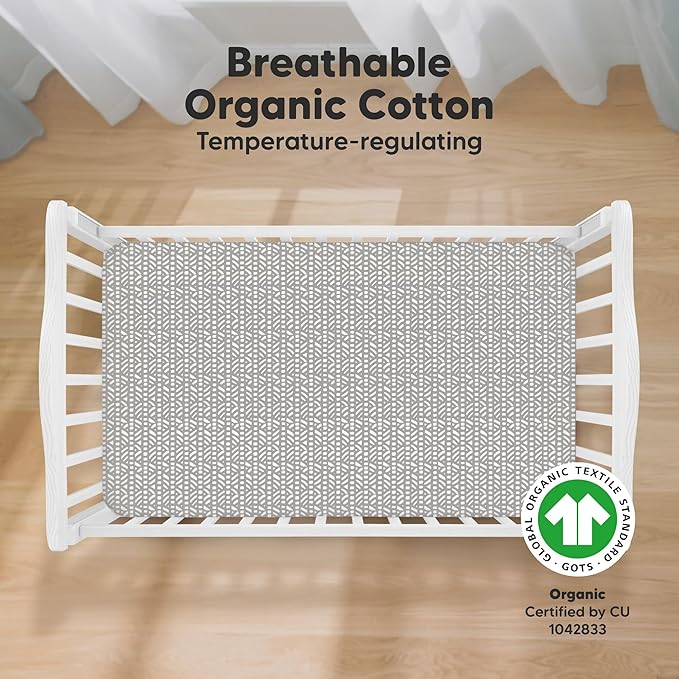 KeaBabies 2-Pack Organic Crib Sheets for Boys, Girls - 52x28 Fitted Crib Mattress Sheet Neutral, Breathable Jersey Cotton Cover for Baby Bed, Toddler Mattress, Soft & Cute Prints (Nordic)-BubblyBeeBaby