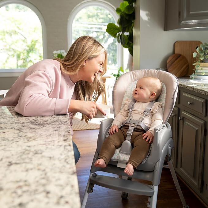 Ingenuity Trio Foldaway 6-in-1 Baby High Chair, 6 Ways to Use, Toddler Chair, Foldable Legs, 6M-5Y - Endless Blooms-BubblyBeeBaby