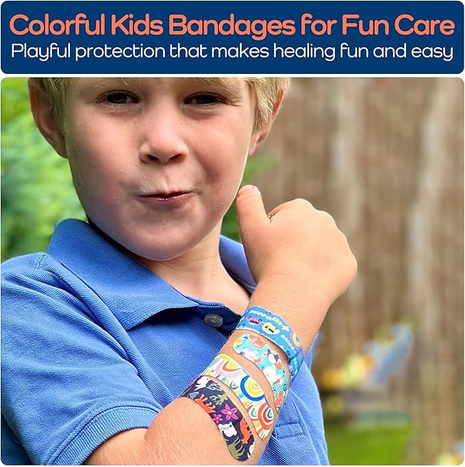 KEEP>GOING KeepGoing Small Travel First Aid Kit Kids – 60 Pc. Mini First Aid Kit for Purse, Diaper Bag, & Backpack with Latex-Free Bandages – 4 Oz., & 4.5 x 3.5 x 2 in, TSA-Approved-BubblyBeeBaby