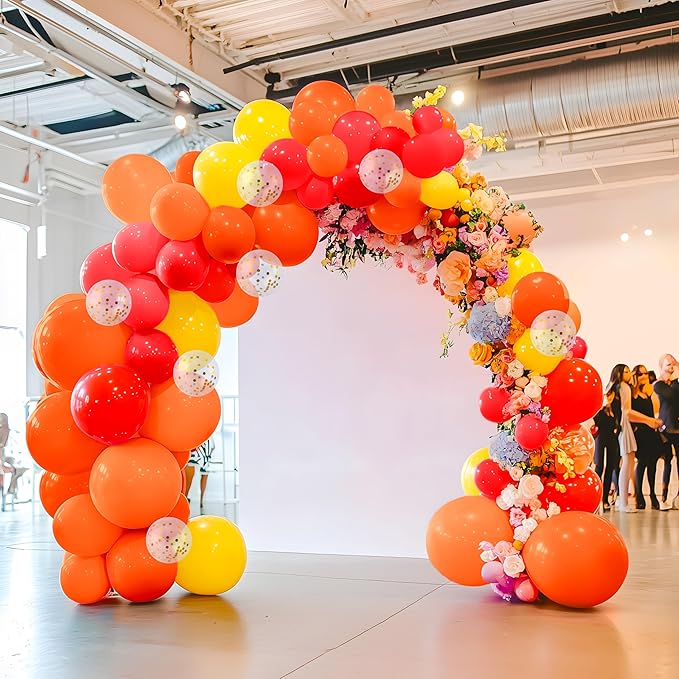 JOYIN 150 Pcs Orange Balloons, Different Sizes 18 12 10 5 Inch Orange Latex Balloon Arch Kit with Instruction for Birthday Party Graduation Wedding Holiday Decoration-BubblyBeeBaby