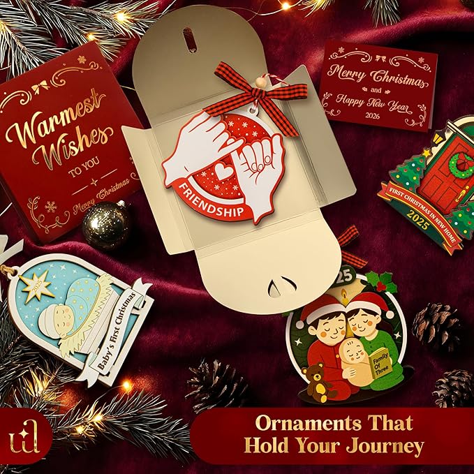 2025 Friendship Ornaments for Women Friends - Best Friends Ornaments for Women, Unique Best Friend Christmas Ornament 2025 for Christmas Tree Decorations, Special Friendship Birthday Gifts-BubblyBeeBaby