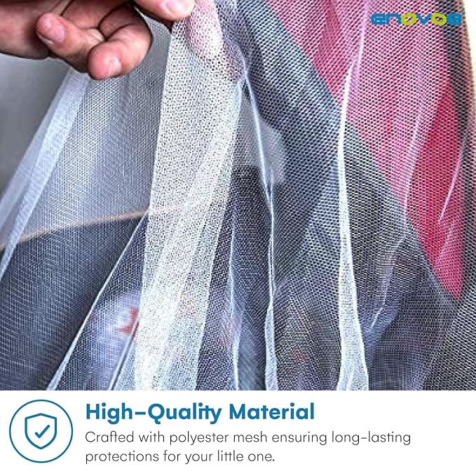 Enovoe Mosquito Net for Stroller, Bassinet, Cradle - Blue Baby Mosquito Net Cover for Playards, Pack N Plays, Mini Crib-BubblyBeeBaby