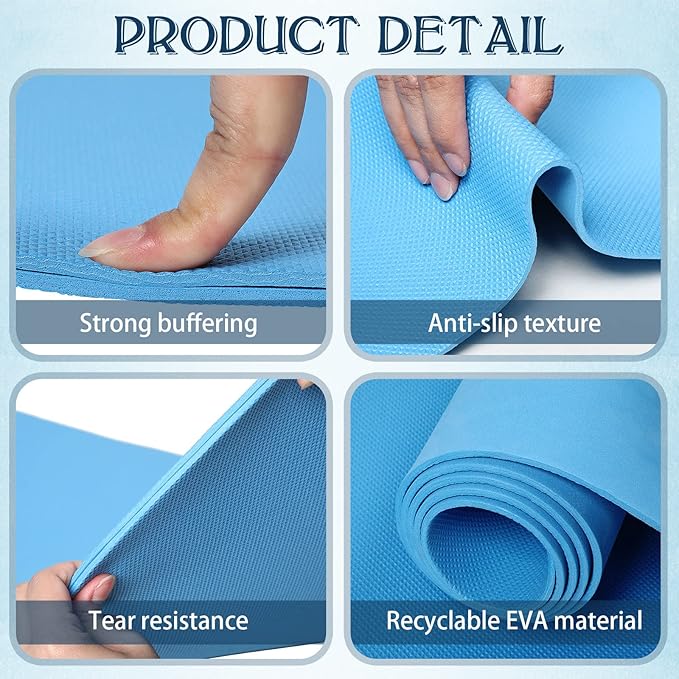 10 Pack Yoga Mats Bulk, 68'' x 24'' x 4mm Thick Yoga Mats for Kids and Adult Gym Mats Bundle Latex Free Exercise Mats with Non Slip Texture for Outdoor Yoga, Pilates or Workout-BubblyBeeBaby