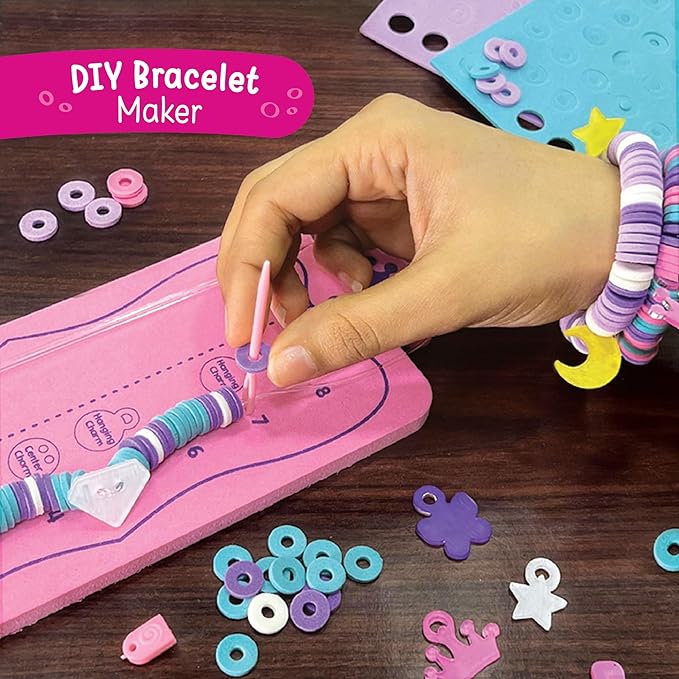 Imagimake Princess Craft Kit | 10 Mess-Free DIY Activities | Bracelet Making Kit, Unicorn Pouch, Butterfly Wands & Photo Frame | Girls Toys Age 6-8 | 5,6,7,8,9,10,11,12 Year Old Girl Birthday Gifts-BubblyBeeBaby