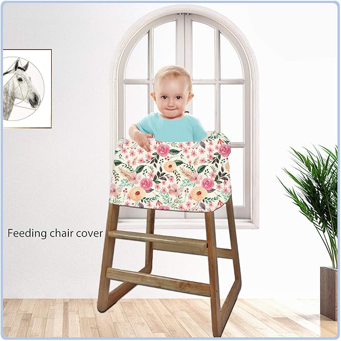 Nursing Carseat Canopy Breastfeeding Cover - Multi-use Stretchy Car Seat Covers for Babies, Baby Shower Gifts (Pink Floral)-BubblyBeeBaby