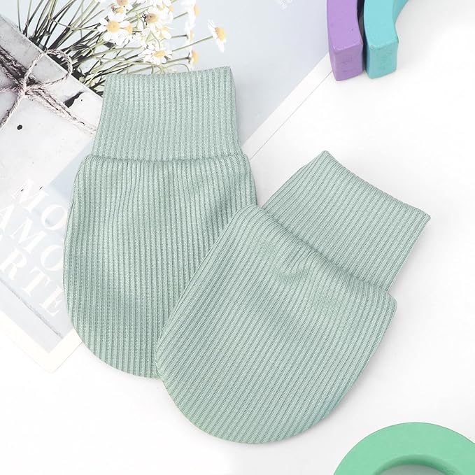 BQUBO 6 Pairs Newborn Baby Boys Girls Mittens 0-6 Months Unisex-Baby Infant Mittens Elastic No Scratch Wrist Gloves-BubblyBeeBaby