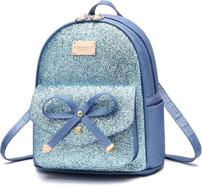 I IHAYNER Girls Bowknot Cute Leather Backpack Mini Backpack Purse for Women-BubblyBeeBaby