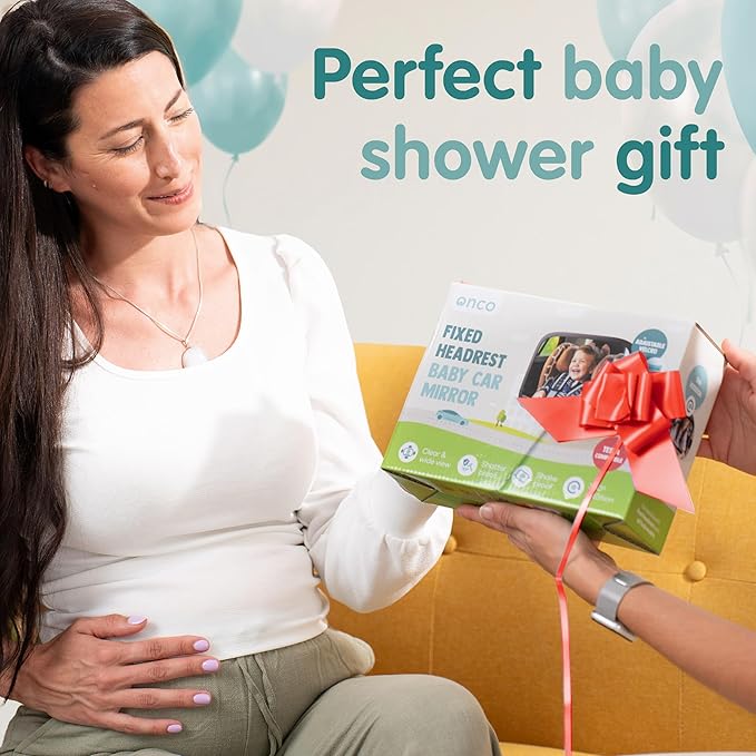 Onco Fixed Headrest Baby Car Mirror - Tesla-Compatible Car Mirror for Baby, 100% Shatterproof & Shake-Proof, Non-Slip with 360° Rotation, Newborn Must Haves-BubblyBeeBaby