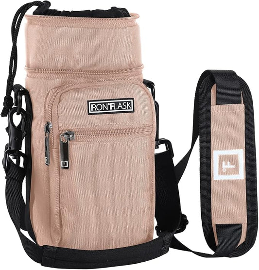IRON °FLASK Carrier, Holder, Sleeve - Fits Insulated Stainless Steel Sports Water Bottle, Adjustable Shoulder Strap, Holder Bag Case Pouch Cover-BubblyBeeBaby