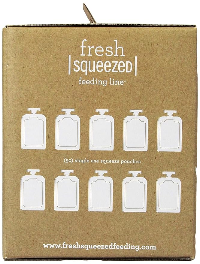 Infantino Disposable Squeeze Pouches - Pack of 50 Disposable Pouches for Portable Homemade semi-Solid Food for Babies and Toddlers, BPA and PVC Free, Freezer Safe-BubblyBeeBaby