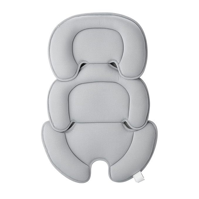 PandaEar Baby Car Insert Cushion Pad, Infant Head & Body Support Pillow for Car Seats, Strollers,Carriers, Machine Washable & Portable -Grey-BubblyBeeBaby