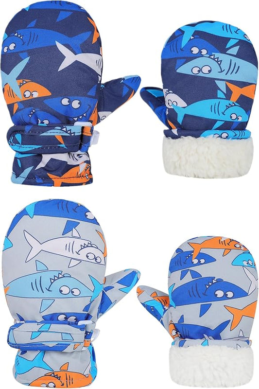 Toddler Gloves Kids Mittens Winter Warm Lined Fleece Gloves Waterproof Snow Baby Mitten for Boys Girls-BubblyBeeBaby