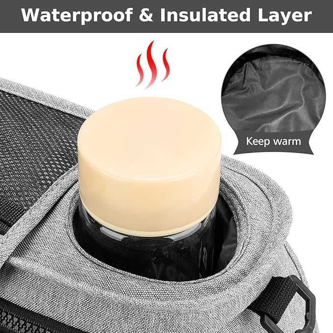 Accmor Universal Stroller Organizer with Insulated Cup Holder Detachable Phone Bag and Shoulder Strap,Stroller Bag Caddy Organizer Fits for Uppababy, Baby Jogger, Britax Strollers-BubblyBeeBaby