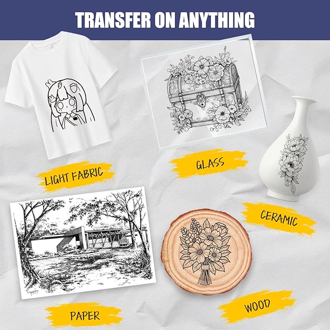 120 Sheets 8.5”x 11” Tracing Paper for Drawing Pad Book Sketchbook Coloring Painting, 25 lb/41gsm, Loose Translucent Vellum Paper Trace Tracing Paper for Sketching, Overlaying-BubblyBeeBaby