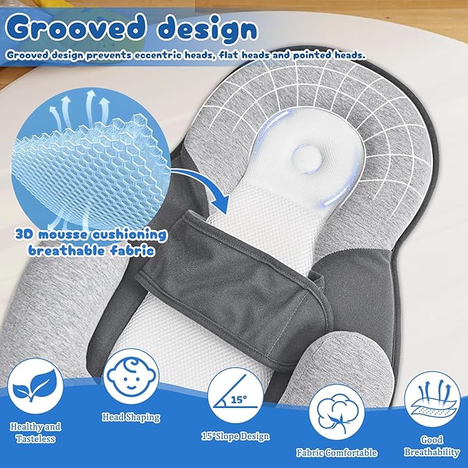 2026 New Rest Nest Baby Lounger Pillow, Baby Lounger Pillow for Infant Support Cushion Reflux-BubblyBeeBaby