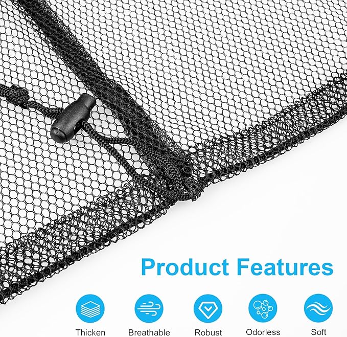 2 Pack Mesh Laundry Bags, Large Travel Laundry Washing Bags for Dirty Clothes Storage, 24" X 36" Washable Heavy Duty Laundry Net Bag With Drawstring for College Dorm, Hamper, Room, Laundromat (Black)-BubblyBeeBaby