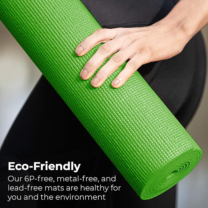 Hello Fit 10-Pack Yoga Mat, 68" x 24" Non Slip Exercise Mat, 4mm Thick Gym Mat for Fitness and Stretching, Bulk Non Toxic Yoga Mats for Schools and Studios-BubblyBeeBaby