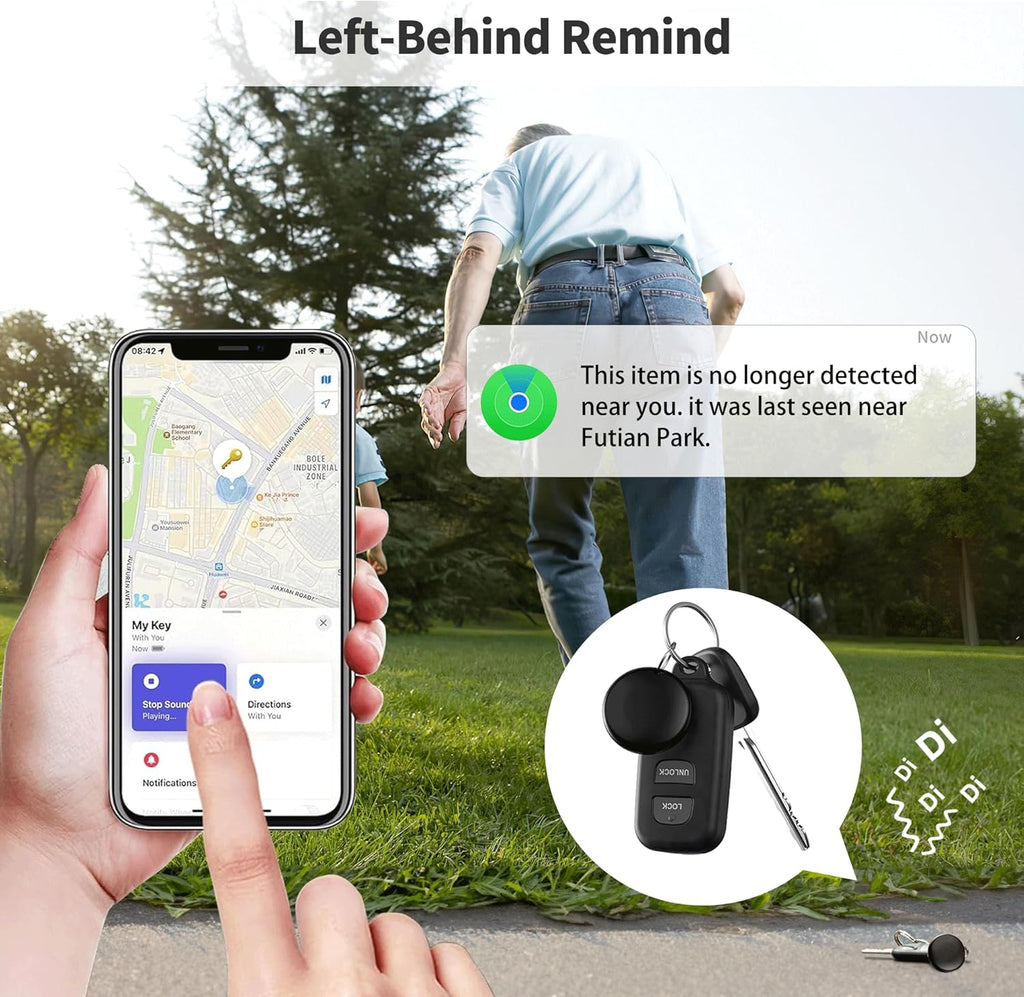 Air Tracker Tags-2 Pack Tracker Tag Work with Apple Find My (iOS 14.6 Above Only) Smart Tag Item Finders for Key, Luggage, Backpack，etc.(Black, 2 Pack)