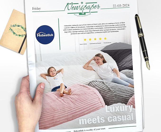 Hobestluk 6FT Bean Bag Chairs Adult Bean Bag with Portable Handle Comfy Large Bean Bag Lounge Chair with Removable Cover for Living Room Bedroom (Stripe Pink, 6FT)-BubblyBeeBaby