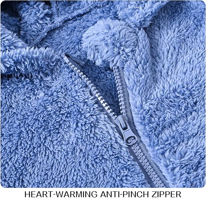 Baby Fleece Jumpsuits Infant Bear Ear Snowsuit Newborn Hooded Romper Warm Coat-BubblyBeeBaby