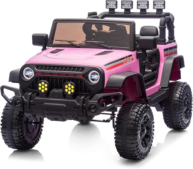 12V Kids Ride on Car Truck, Kids Electric Vehicles Car Ride on Toy for Toddlers with Remote Control - Light Pink-BubblyBeeBaby