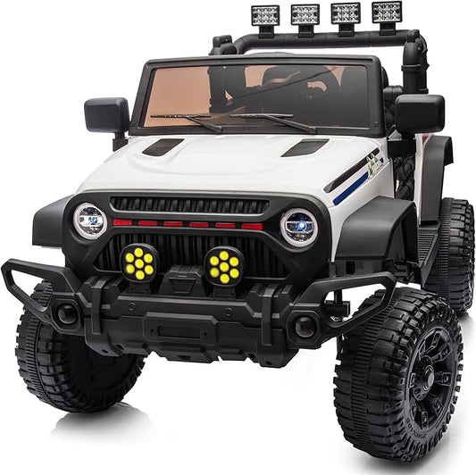 24V Kids Ride on Toy, Kids Electric Vehicles Car Ride on Car Truck for Toddlers with Remote Control, 2x200W Motor - Snow White-BubblyBeeBaby