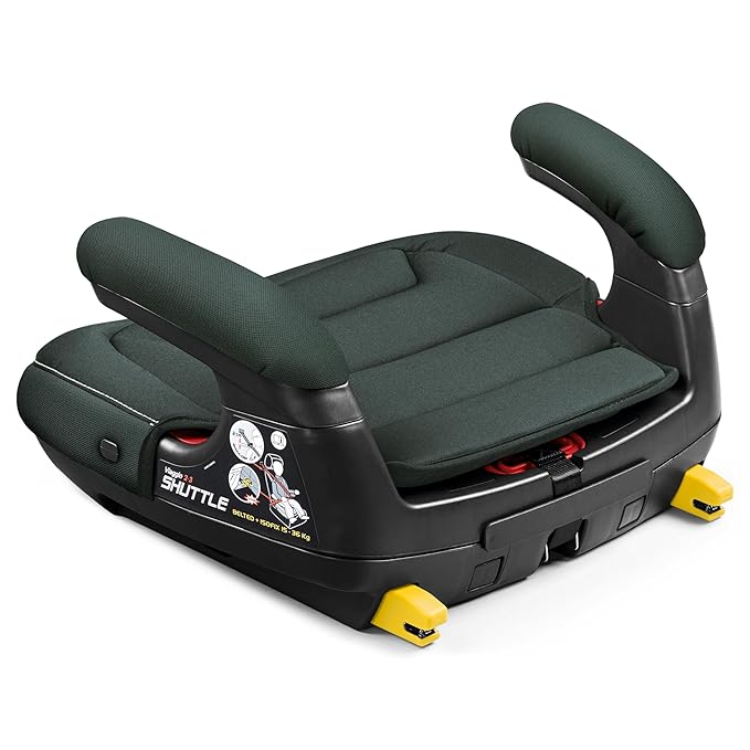 Peg Perego Viaggio Shuttle - Booster Car Seat - for Children from 40 to 120 lbs - Made in Italy - Metal (Sage Green)-BubblyBeeBaby