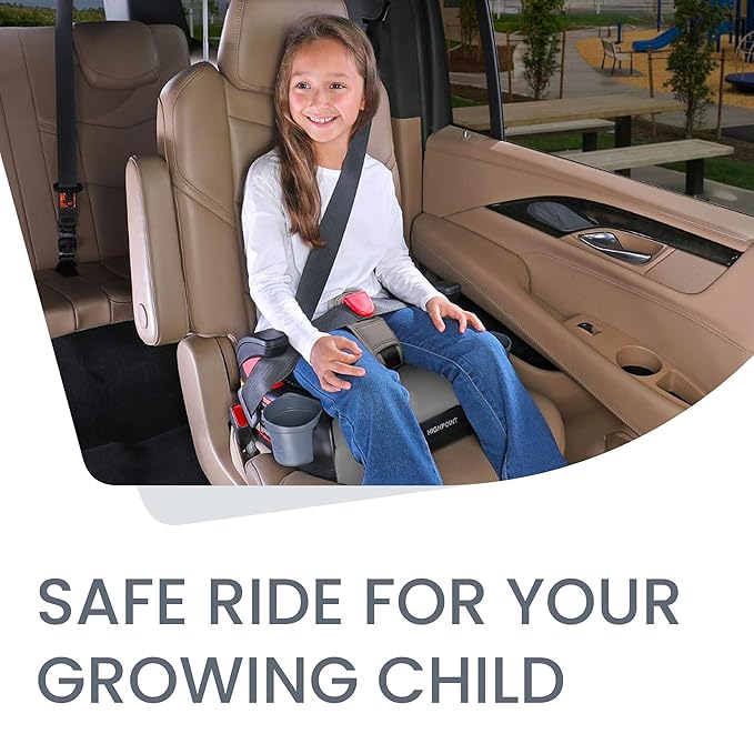 Britax Highpoint Backless Belt-Positioning Booster Seat, SafeWash Gray Ombre-BubblyBeeBaby