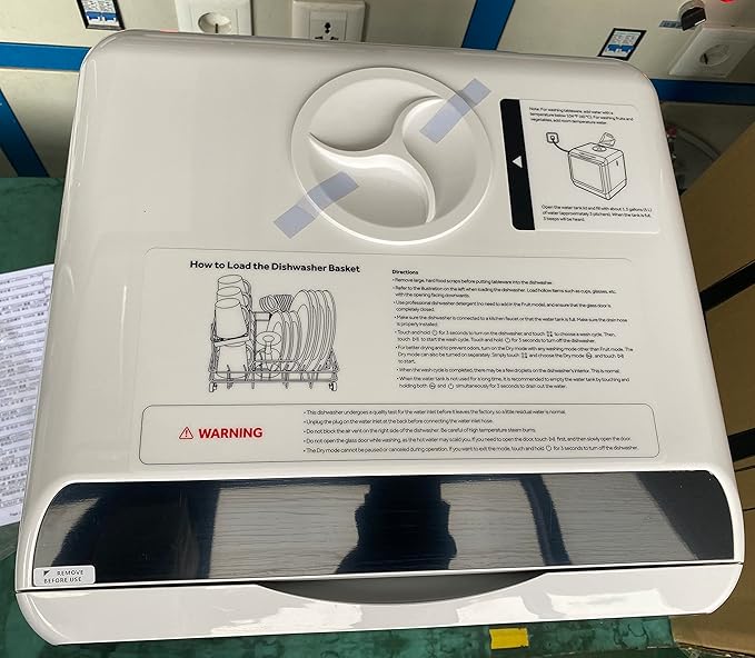 HAVA Countertop Dishwasher, 6 Programs Portable Dishwashers with 5L Built-in Water Tank, No Hookup Needed, Baby Care & Air-Drying Function for Apartments and RVs-BubblyBeeBaby