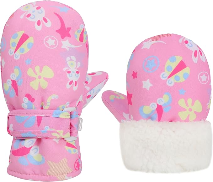 Toddler Gloves Kids Mittens Winter Warm Lined Fleece Gloves Waterproof Snow Baby Mitten for Boys Girls-BubblyBeeBaby