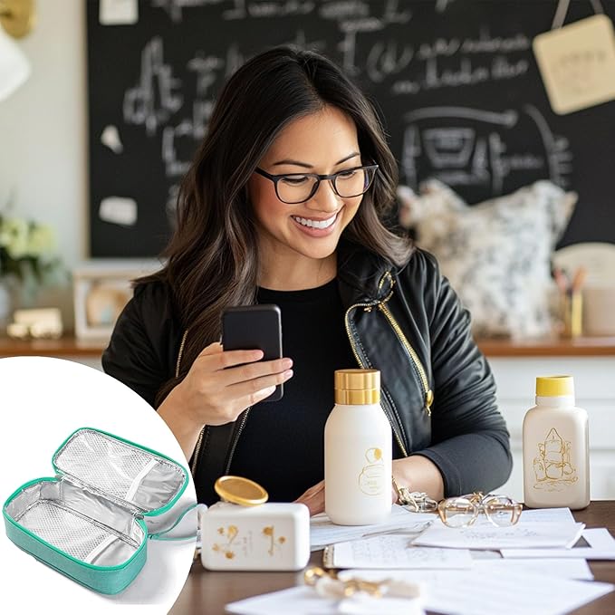 Insulated Breastmilk Cooler Bag with 2 Ice Packs - Breastmilk Cooler Organizer Bag for Daycare, Breastfeeding Mom Travel Outdoor-BubblyBeeBaby