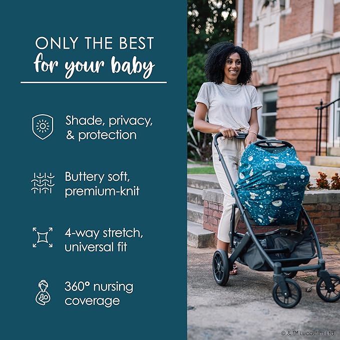 Milk Snob Original Star Wars 5-in-1 Cover, The Child, Added Privacy for Breastfeeding, Baby Car Seat, Carrier, Stroller, High Chair, Shopping Cart, Lounger Canopy - Newborn Essentials, Nursing Top-BubblyBeeBaby