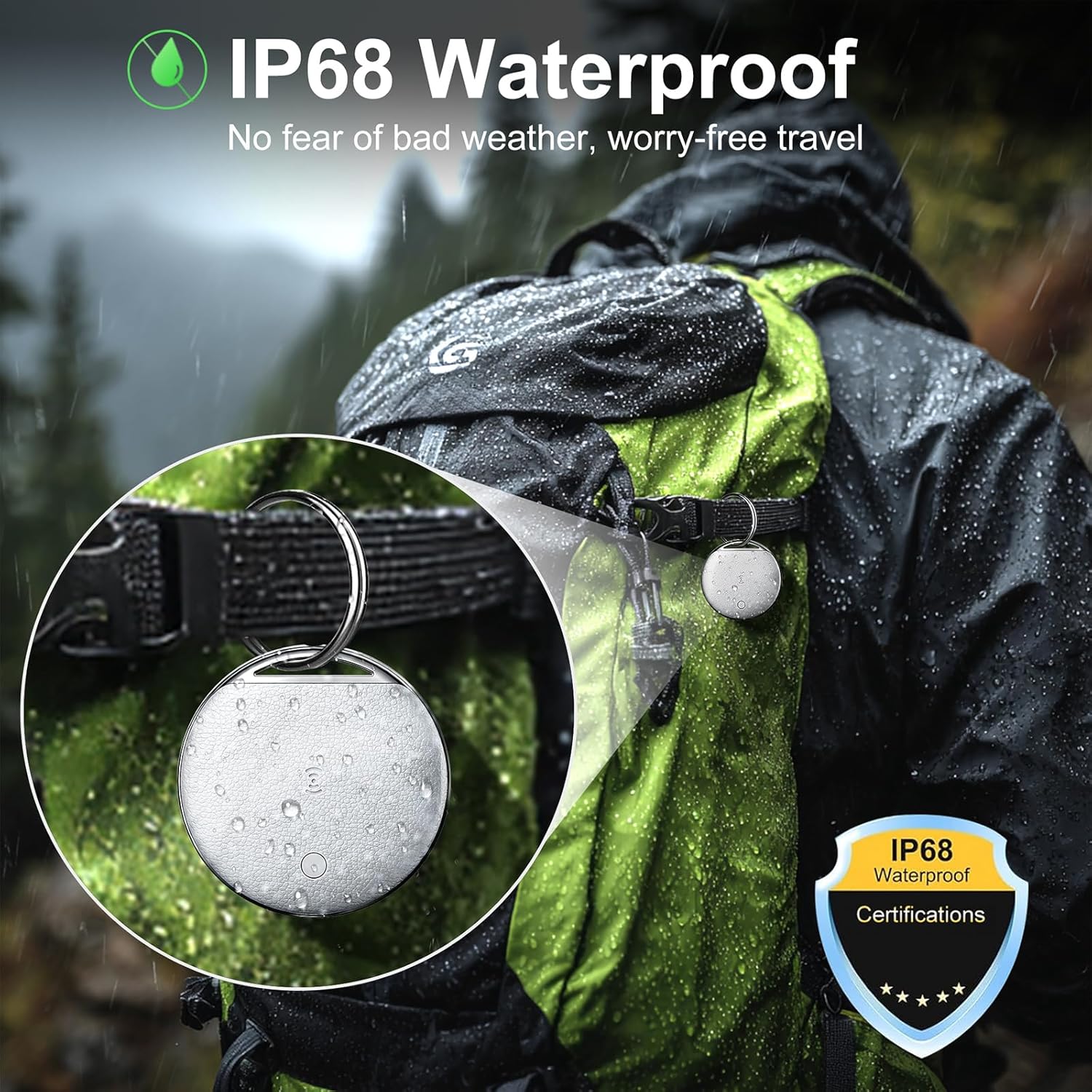 Air Tracker Tags-4 Pack, Smart Tag Work Compatible with Apple Find My (iOS Only), Bluetooth Tag Item Finders IP68 Waterproof Replaceable Battery for Wallet, Luggage, Backpack, Pets