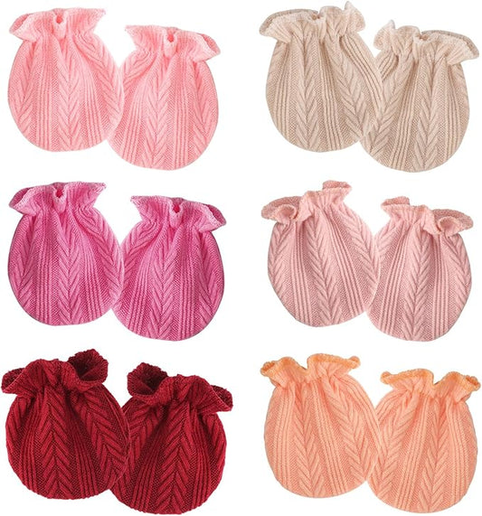 Newborn Baby Mittens No Scratch Cotton Elastic Wrist Gloves Infant Toddler Mittens for Baby Boy Girl 0-6 Months-BubblyBeeBaby