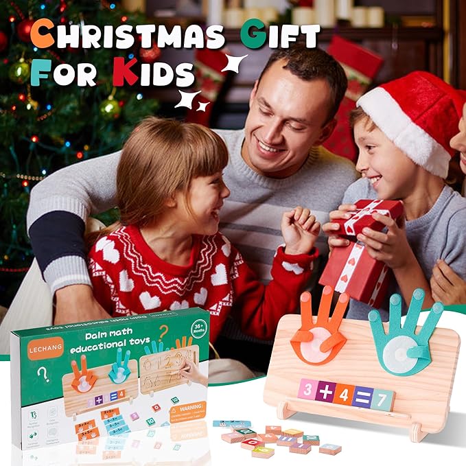 Hirger Preschool Learning Toys for Toddlers 2-4, Educational Math Manipulatives Number Counting Blocks for Kids, Montessori Toy for Boys Girls Age 2+ Birthday Gifts-BubblyBeeBaby