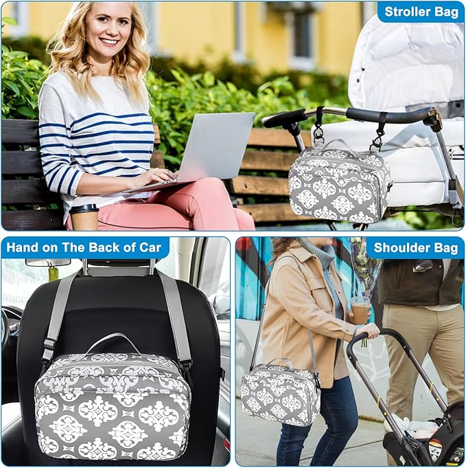 Accmor Stroller Organizer, Universal Stroller Organizer with Insulated Cup Holder Pocket, Dual Purpose Large Capacity Stroller Bag Caddy, Stroller Accessories Fits for Uppababy, Doona, Nuna Strollers-BubblyBeeBaby